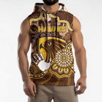 Custom Hawks Football Sleeveless Hoodie Aboriginal Dot Art Pattern