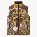 Custom Hawks Football Sleeveless Puffer Jacket Aboriginal Dot Art Pattern