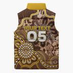 Custom Hawks Football Sleeveless Puffer Jacket Aboriginal Dot Art Pattern