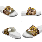 Hawks Football Slide Sandals Aboriginal Dot Art Pattern