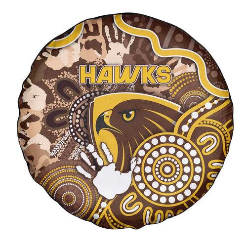 Hawks Football Spare Tire Cover Aboriginal Dot Art Pattern