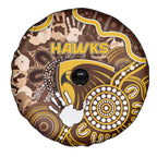 Hawks Football Spare Tire Cover Aboriginal Dot Art Pattern