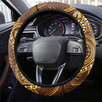 Hawks Football Steering Wheel Cover Aboriginal Dot Art Pattern