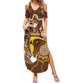 Custom Hawks Football Summer Maxi Dress Aboriginal Dot Art Pattern