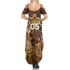 Custom Hawks Football Summer Maxi Dress Aboriginal Dot Art Pattern