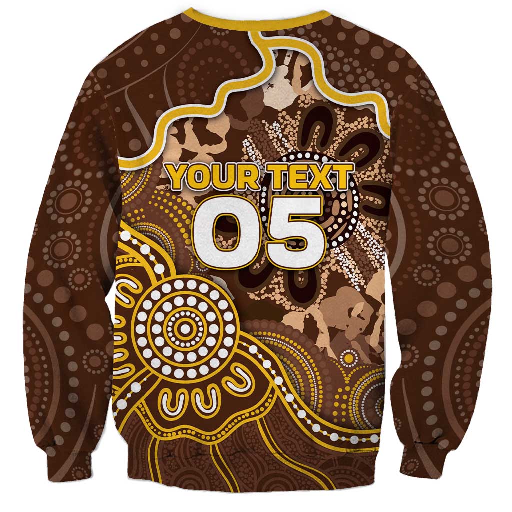 Custom Hawks Football Sweatshirt Aboriginal Dot Art Pattern