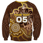 Custom Hawks Football Sweatshirt Aboriginal Dot Art Pattern