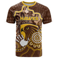 Custom Hawks Football T Shirt Aboriginal Dot Art Pattern
