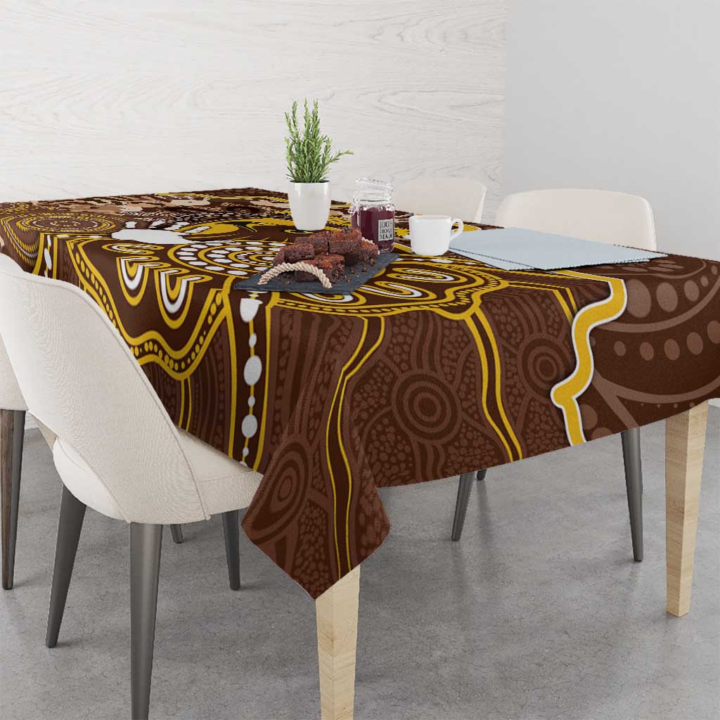 Hawks Football Tablecloth Aboriginal Dot Art Pattern