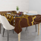 Hawks Football Tablecloth Aboriginal Dot Art Pattern