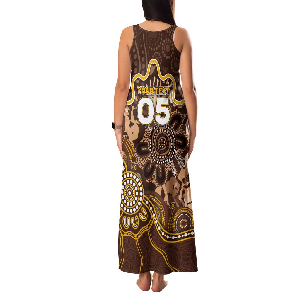 Custom Hawks Football Tank Maxi Dress Aboriginal Dot Art Pattern