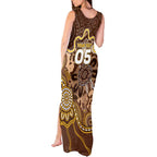 Custom Hawks Football Tank Maxi Dress Aboriginal Dot Art Pattern