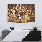 Hawks Football Tapestry Aboriginal Dot Art Pattern