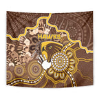 Hawks Football Tapestry Aboriginal Dot Art Pattern