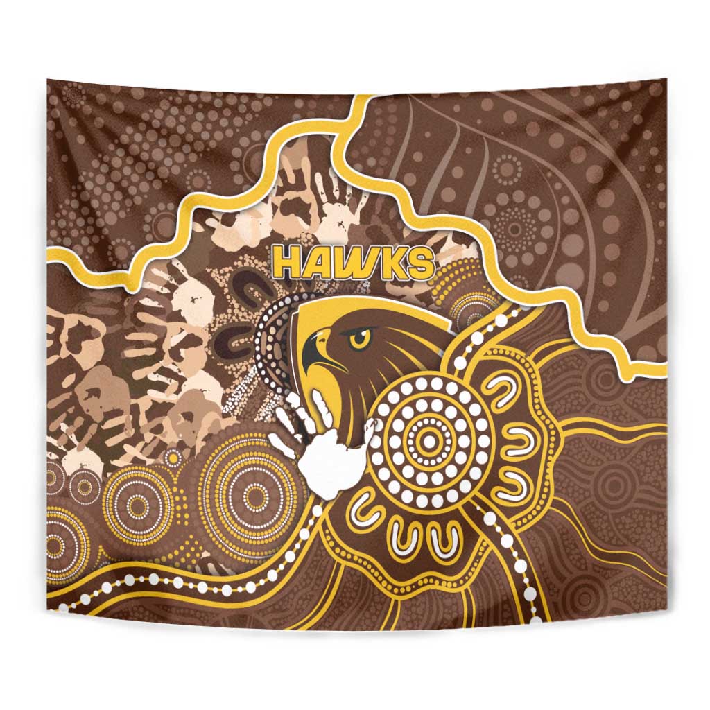 Hawks Football Tapestry Aboriginal Dot Art Pattern