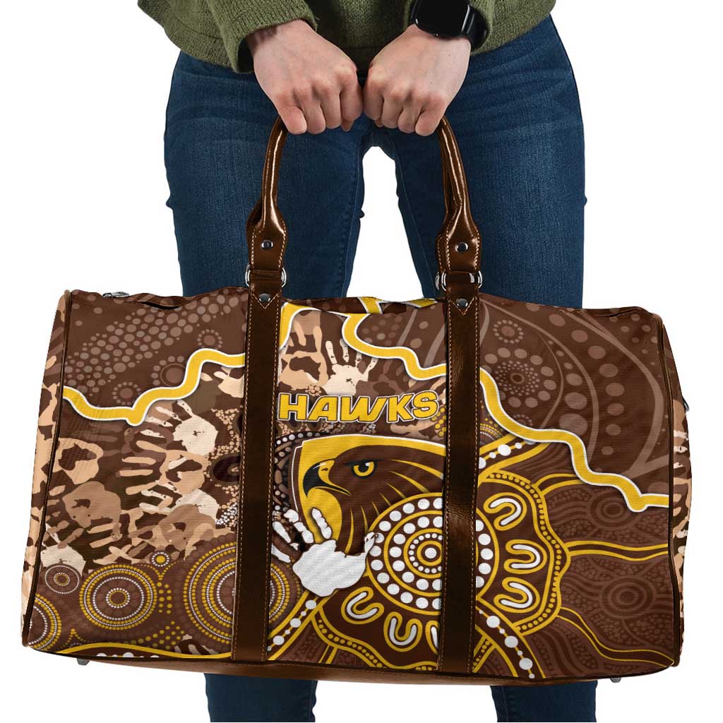 Hawks Football Travel Bag Aboriginal Dot Art Pattern
