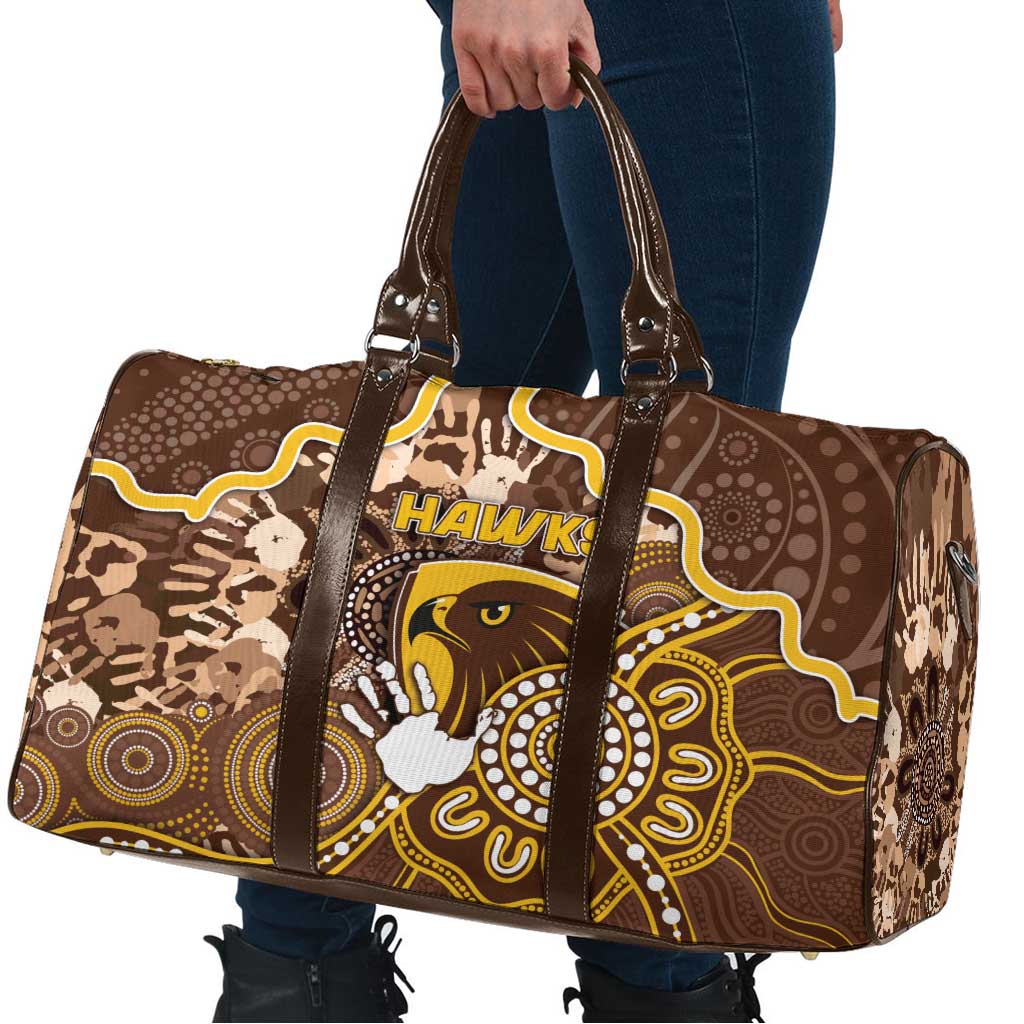 Hawks Football Travel Bag Aboriginal Dot Art Pattern
