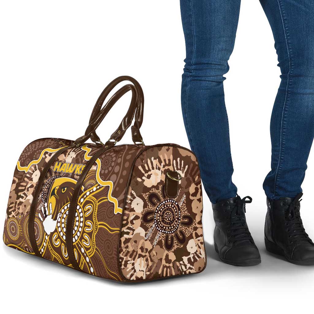 Hawks Football Travel Bag Aboriginal Dot Art Pattern