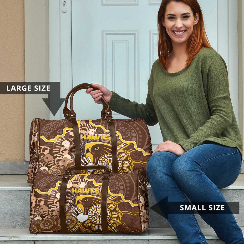 Hawks Football Travel Bag Aboriginal Dot Art Pattern