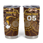Custom Hawks Football Tumbler Cup Aboriginal Dot Art Pattern