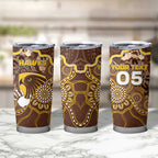 Custom Hawks Football Tumbler Cup Aboriginal Dot Art Pattern