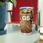 Custom Hawks Football Tumbler Cup Aboriginal Dot Art Pattern