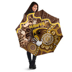 Hawks Football Umbrella Aboriginal Dot Art Pattern