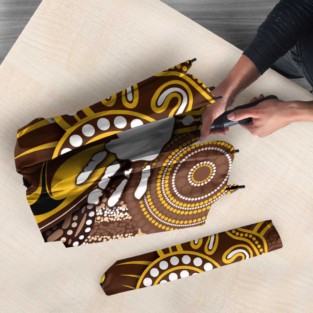 Hawks Football Umbrella Aboriginal Dot Art Pattern