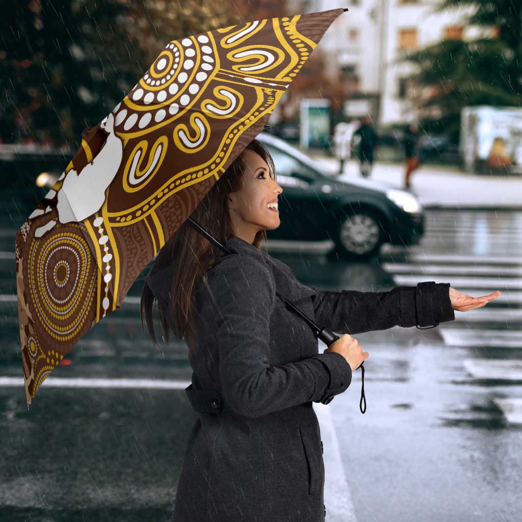 Hawks Football Umbrella Aboriginal Dot Art Pattern