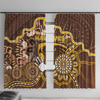 Hawks Football Window Curtain Aboriginal Dot Art Pattern