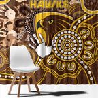 Hawks Football Window Curtain Aboriginal Dot Art Pattern