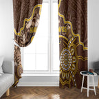 Hawks Football Window Curtain Aboriginal Dot Art Pattern