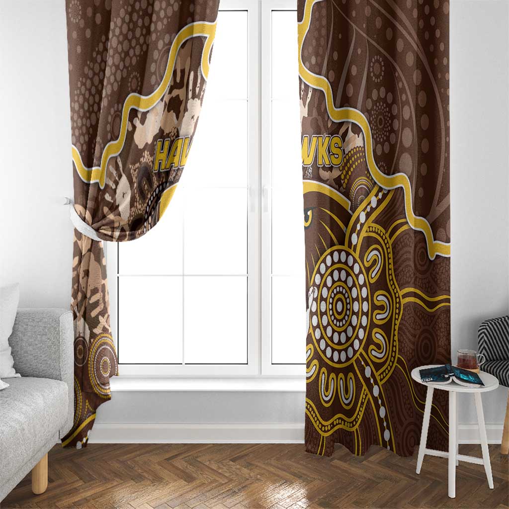Hawks Football Window Curtain Aboriginal Dot Art Pattern