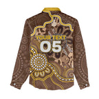Custom Hawks Football Women Casual Shirt Aboriginal Dot Art Pattern