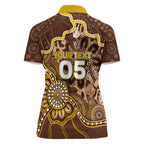Custom Hawks Football Women Polo Shirt Aboriginal Dot Art Pattern