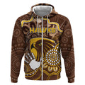 Custom Hawks Football Zip Hoodie Aboriginal Dot Art Pattern