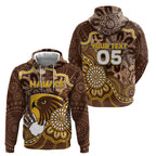 Custom Hawks Football Zip Hoodie Aboriginal Dot Art Pattern