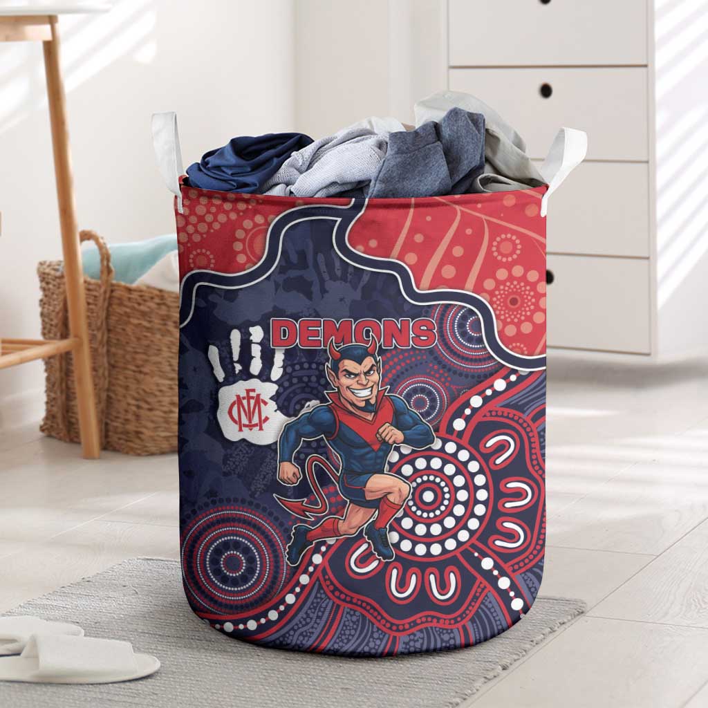 Demons Football Laundry Basket Aboriginal Dot Art Pattern