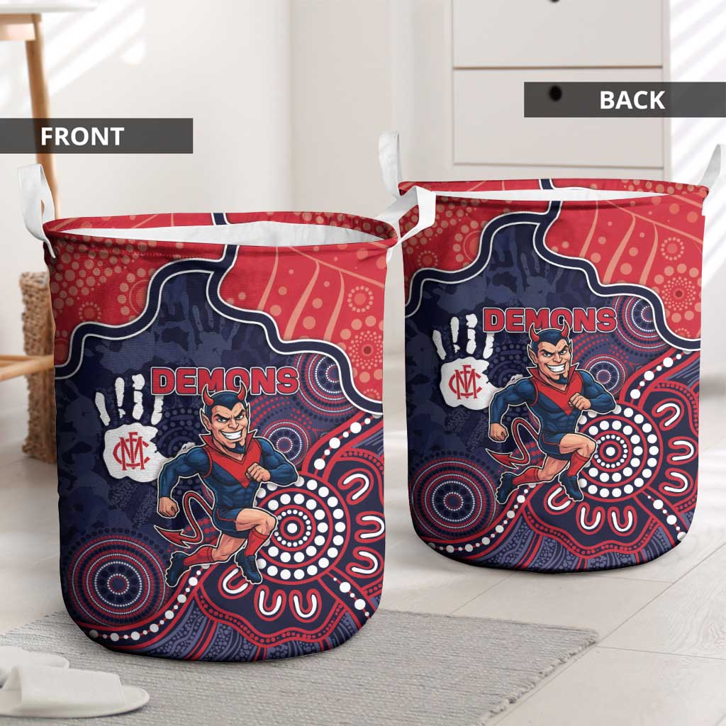 Demons Football Laundry Basket Aboriginal Dot Art Pattern