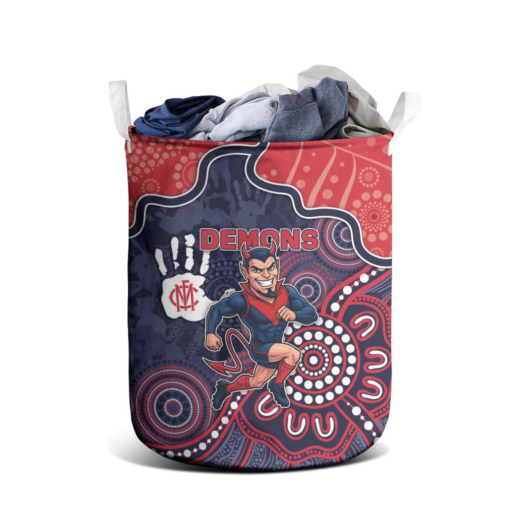 Demons Football Laundry Basket Aboriginal Dot Art Pattern