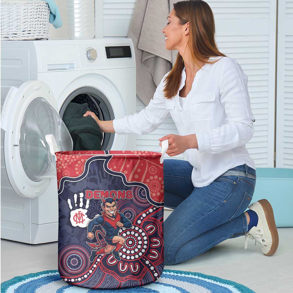 Demons Football Laundry Basket Aboriginal Dot Art Pattern