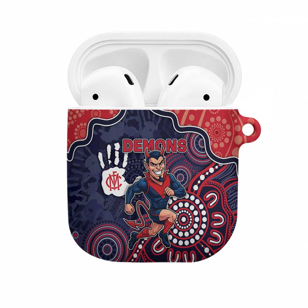 Demons Football AirPods Case Aboriginal Dot Art Pattern