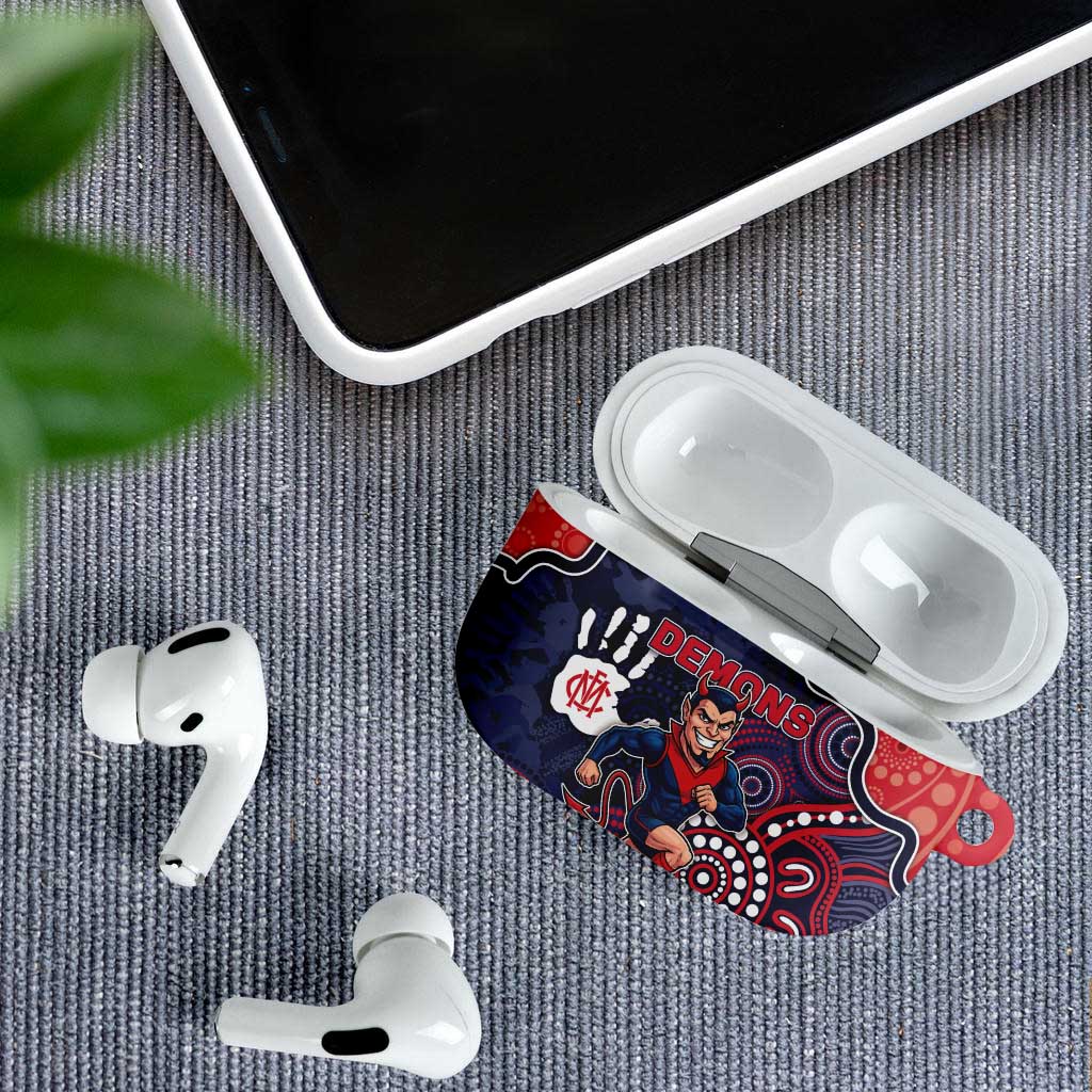 Demons Football AirPods Case Aboriginal Dot Art Pattern