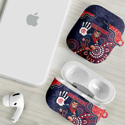 Demons Football AirPods Case Aboriginal Dot Art Pattern