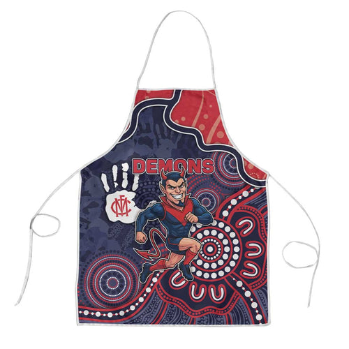 Demons Football Apron Aboriginal Dot Art Pattern