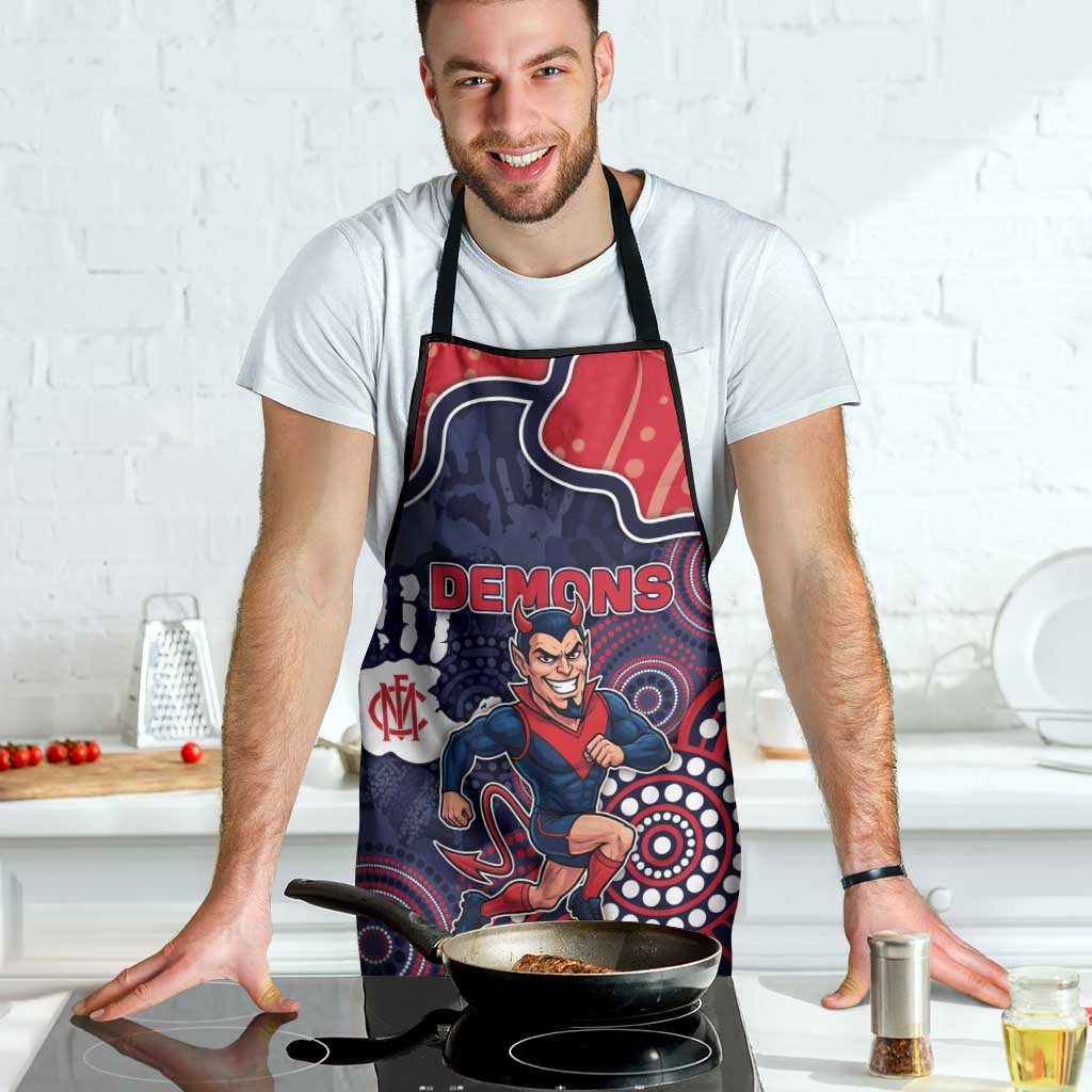 Demons Football Apron Aboriginal Dot Art Pattern