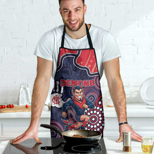 Demons Football Apron Aboriginal Dot Art Pattern