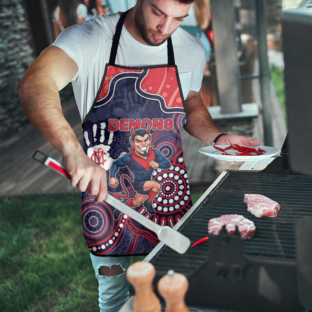Demons Football Apron Aboriginal Dot Art Pattern