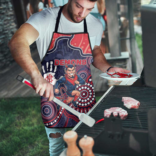 Demons Football Apron Aboriginal Dot Art Pattern