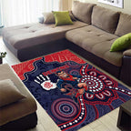 Demons Football Area Rug Aboriginal Dot Art Pattern